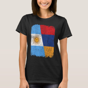 Half Argentinian Half Armenian Flag Heritage Pride T-Shirt