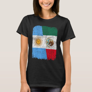 Half Argentinian Half Mexican Flag Heritage Pride T-Shirt