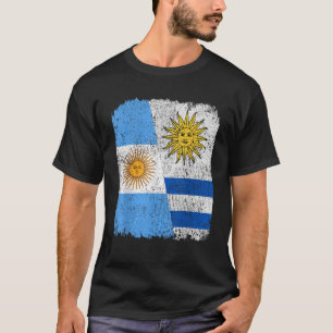 Half Argentinian Half Uruguayan Flag Heritage Prid T-Shirt