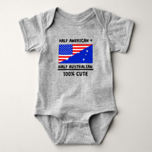 Half Australian 100% Cute Baby Bodysuit