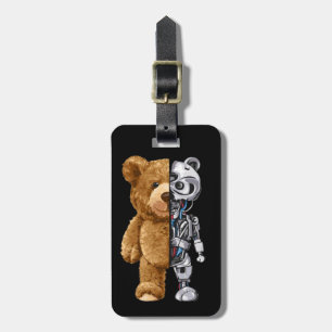 Half Bear Half Robot Luggage Tag