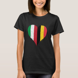 Half Belgian Half Italian A Belgium Italy Flag in T-Shirt