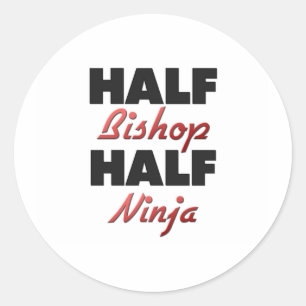 Half Bishop Half Ninja Classic Round Sticker