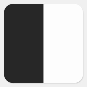 Half Black And Half White Middle Customize This Square Sticker