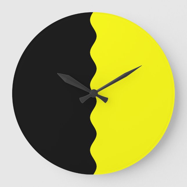 Half Black and Yellow Large Clock (Front)