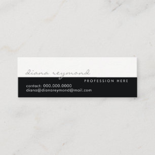 half-black half-white modern, professional elegant mini business card