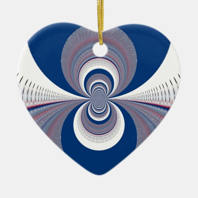 Half Blue Ceramic Ornament (Front)