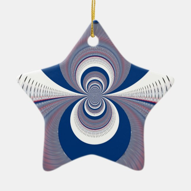 Half Blue Ceramic Ornament (Front)