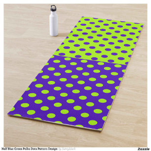 Half Blue Green Polka Dots Pattern Design  Yoga Mat