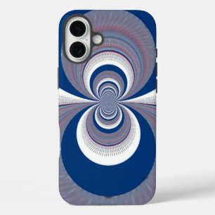 Half Blue Kaleidoscope Art Design iPhone 16 Plus Case