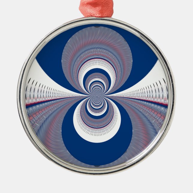 Half Blue Metal Ornament (Front)