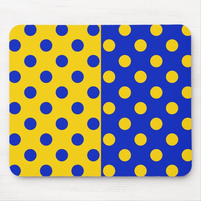 Half Blue Yellow Polka Dots Pattern Design  Mouse Pad (Front)
