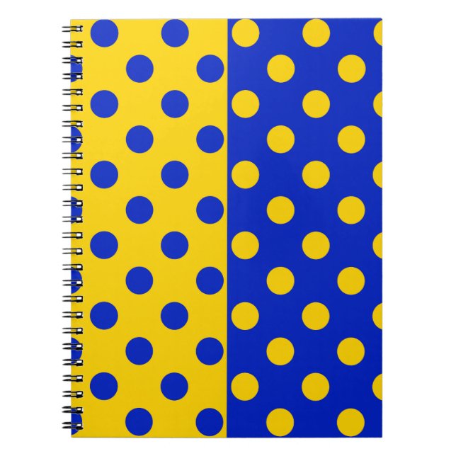 Half Blue Yellow Polka Dots Pattern Design  Notebook (Front)