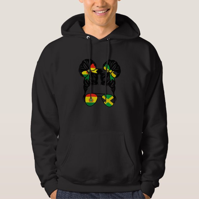 Half Bolivian Half Jamaican Girl Bolivia Kids Hoodie (Front)