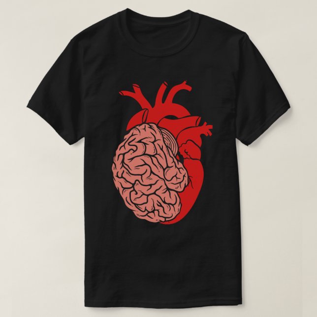 Half Brain Half Heart Organ Anatomy Science  T-Shirt (Design Front)