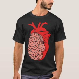 Half Brain Half Heart Organ Anatomy Science  T-Shirt