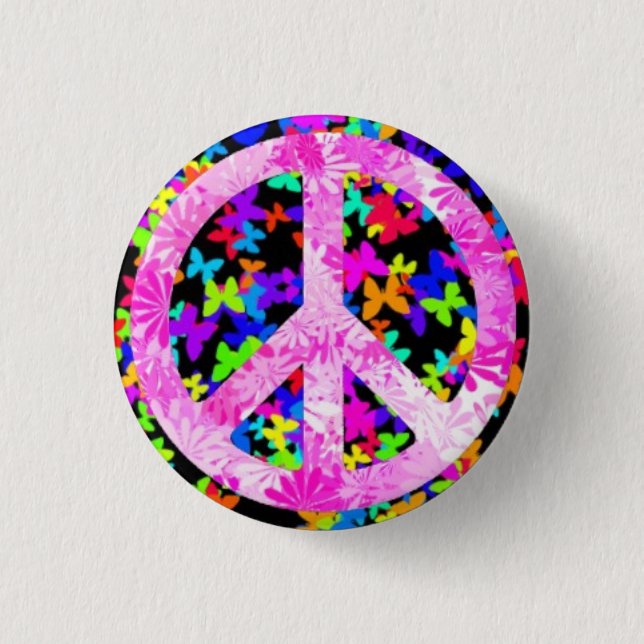 Half-breed Signature Peace 1 Inch Round Button (Front)