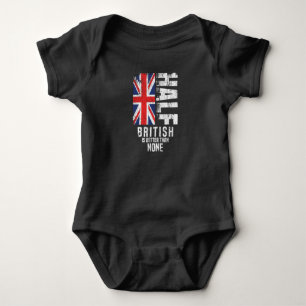 Half British Is Better Than None Funny British Fla Baby Bodysuit