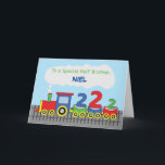 Half Brother 2nd Birthday Colourful Train on Track Card<br><div class="desc">Share with a half-brother this colourful train card to greet him when he celebrates a 2nd birthday. If your half-brother is one of those celebrating soon then it’s high time you get a copy of this to give him. Don’t forget to personalize this with his name.</div>