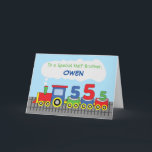Half Brother 5th Birthday Colourful Train on Track Card<br><div class="desc">We can see the smile on your face now that you have found the perfect card you are looking for to give and greet your half-brother a happy 5th birthday. Once you give him this card it will be his turn to smile from the fun message that this brings. This...</div>