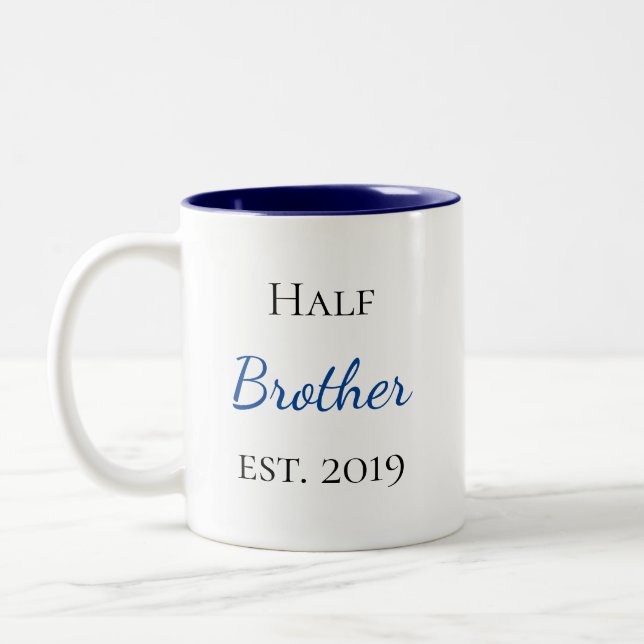 Half Brother Personalized Two-Tone Coffee Mug (Left)