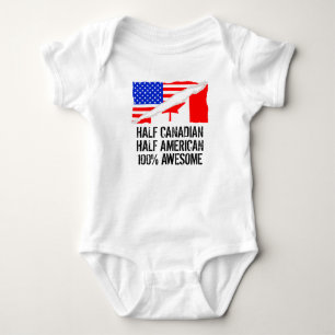 Half Canadian Half American Awesome Baby Bodysuit