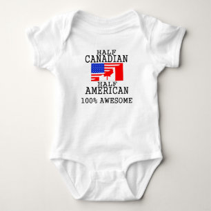 Half Canadian Half American Baby Bodysuit