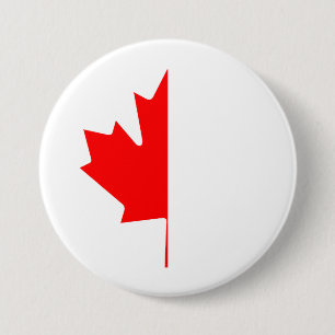 Half Canadian Maple Leaf ,canada,july,1,canada day 3 Inch Round Button