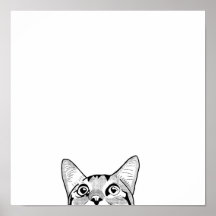 Half cat face line art 