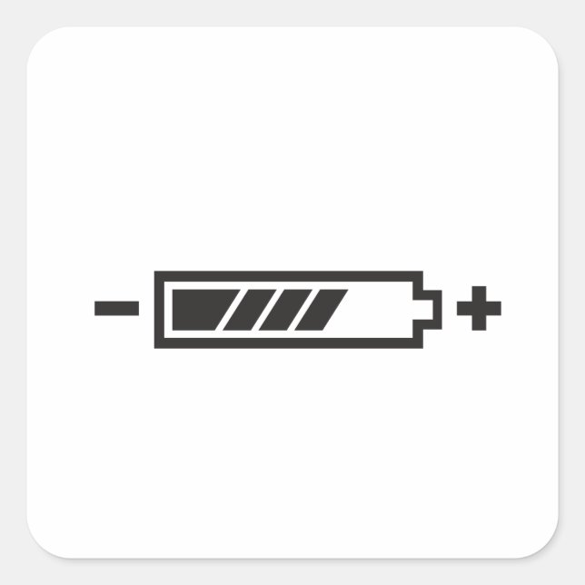 HALF CHARGE BATTERY SQUARE STICKER (Front)