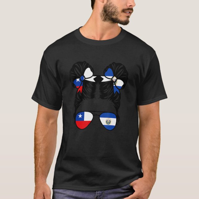 Half Chilean Half Salvadoran Girl Chile Kids Herit T-Shirt (Front)