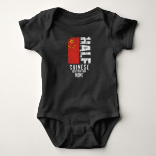 Half Chinese Is Better Than None Funny Chinese Fla Baby Bodysuit