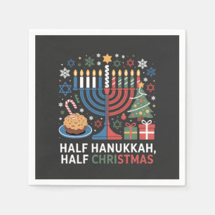 Half Christmas Half Hanukkah Christmukkah Funny Napkin