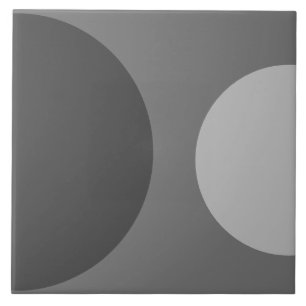 Half Circle Pattern Modern Dark Grey Geometric Tile