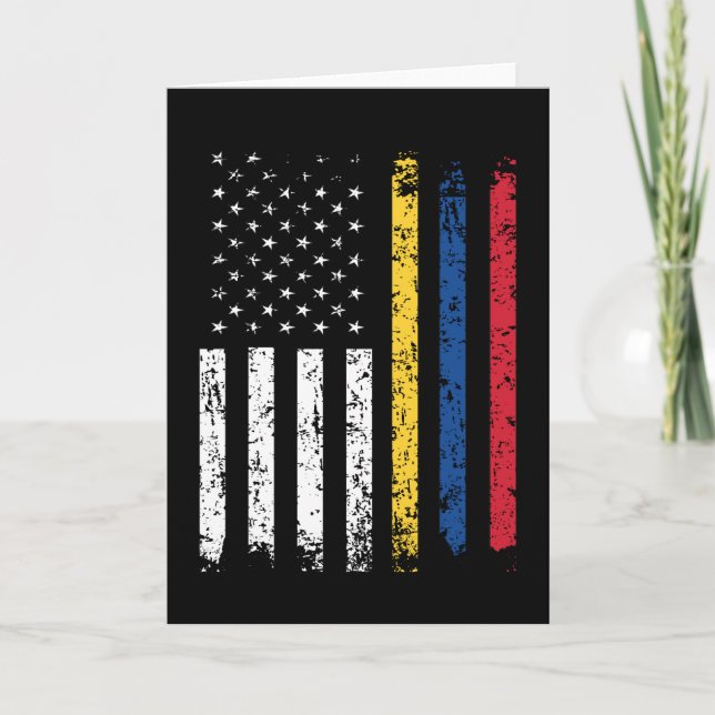 Half Colombian Half American Flag Colombia USA Card (Front)
