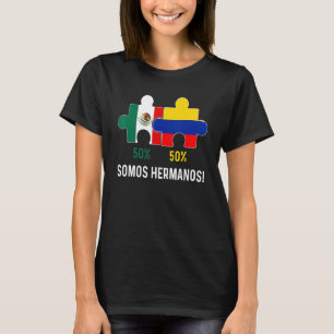 Half Colombian Half Mexican Flag Map DNA Mexico Co T-Shirt