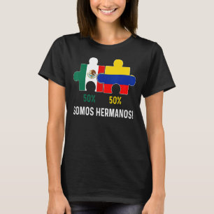 Half Colombian Half Mexican Flag Map DNA Mexico Co T-Shirt