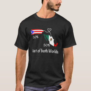 Half Colombian Half Mexican Flag Map Love Mexico C T-Shirt