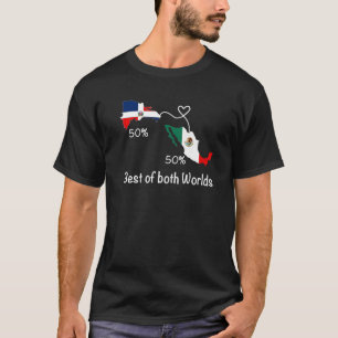 Half Colombian Half Mexican Flag Map Love Mexico C T-Shirt