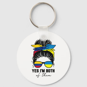 Half Colombian Half Ukrainian Girl Colombia Ukrain Keychain