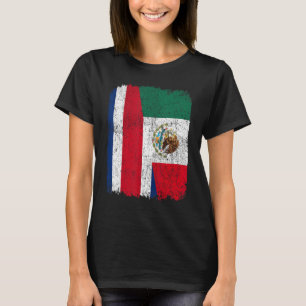 Half Costa Rican Half Mexican Flag Heritage Pride T-Shirt
