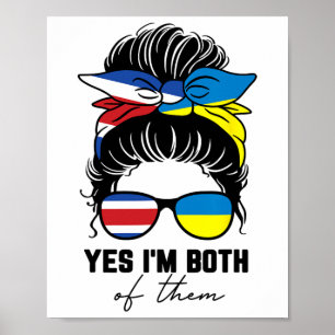 Half Costa Rican Half Ukrainian Girl Costa Rica Uk Poster