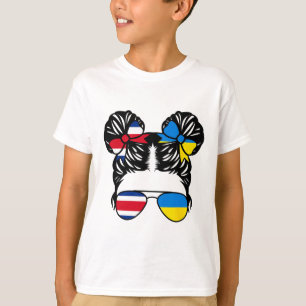 Half Costa Rican Half Ukrainian Girl Patriotic Her T-Shirt