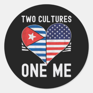 Half Cuban Half American Usa Flag Cuba America  Classic Round Sticker
