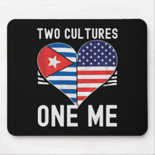 Half Cuban Half American Usa Flag Cuba America Mouse Pad