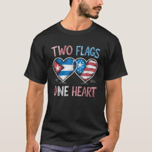 Half Cuban Half American USA Flag Cuba America T-Shirt