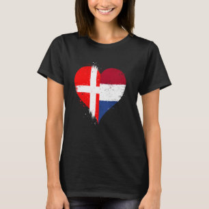 Half Danish Half Dutch A Denmark Netherlands Flag  T-Shirt