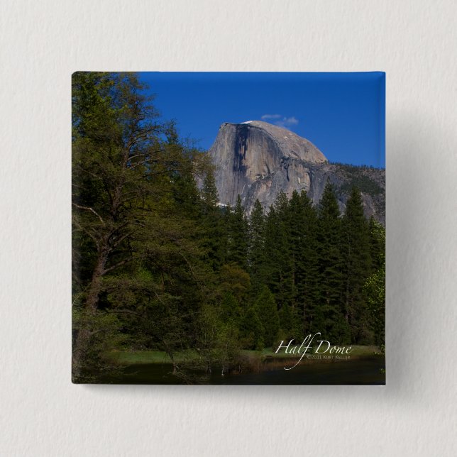 Half Dome 2 Inch Square Button (Front)