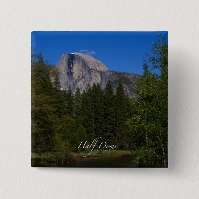 Half Dome 2 Inch Square Button (Front)
