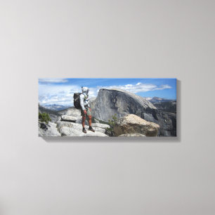 Half Dome and Hiker from North Dome - Yosemite Canvas Print